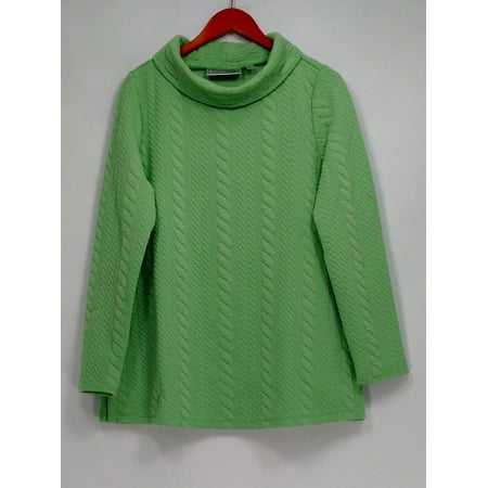 - George Simonton Top Sz M Cable Knit Tunic w/ Funnel Neck Mint Green A257569