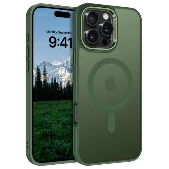 DUEDUE Magnetic iPhone 16 Pro Max Case,Compatible With MagSafe 6.9" Translucent Matte Slim Shockproof Case for iPhone 16 Pro Max,Green