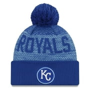 Men's New Era Royal Kansas City Royals Authentic Collection Sport Cuffed Knit Hat with Pom - OSFA