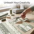 thumbnail image 5 of 80 Pcs Jelly Roll Fabric Strips for Quilting Sewing-2.6 Inch Precut Cotton Floral Fabric Strips Bundles with Wavy Edges, Perfect Quilting Fabric for Sewing, DIY Sewing Supplies Leaf Green, 5 of 11