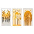 thumbnail image 2 of Designart "Quill Minimalism Abstract Yellow Forest II" Landscape Trees Framed Wall Art Set Of 3 - Yellow Trees Frame Gallery Set For Office Decor, 2 of 6