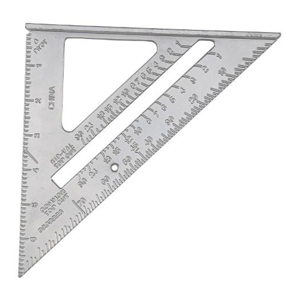 7'' Aluminum Speed Square Triangle Ruler Protractor Miter Framing Measuring Kit 