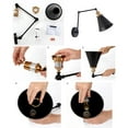 thumbnail image 4 of JONATHAN Y Rover 7" Classic Industrial Metal Adjustable Arm LED Wall Sconce, Black/Brass Gold, 4 of 7