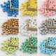 thumbnail image 2 of 100-200 cuentas de madera de colores variados de 8 mm y 10 mm con agujeros, bolas redondas, cuentas espaciadoras sueltas para hacer joyas, accesorios para pulseras DIY, 2 of 5