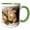 Green/White, variant on 3drose, Ellen Clapsaddle – Cute Girl with Big Pink Rose, 11oz Two-tone Black Mug
