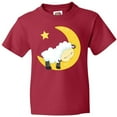 thumbnail image 3 of Inktastic Cute Sheep Sleeping On The Moon, White Sheep, Star Youth T-Shirt, 3 of 5