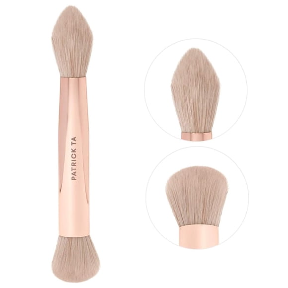 Brocha de maquillaje Patrick Ta de doble punta para piel vegana