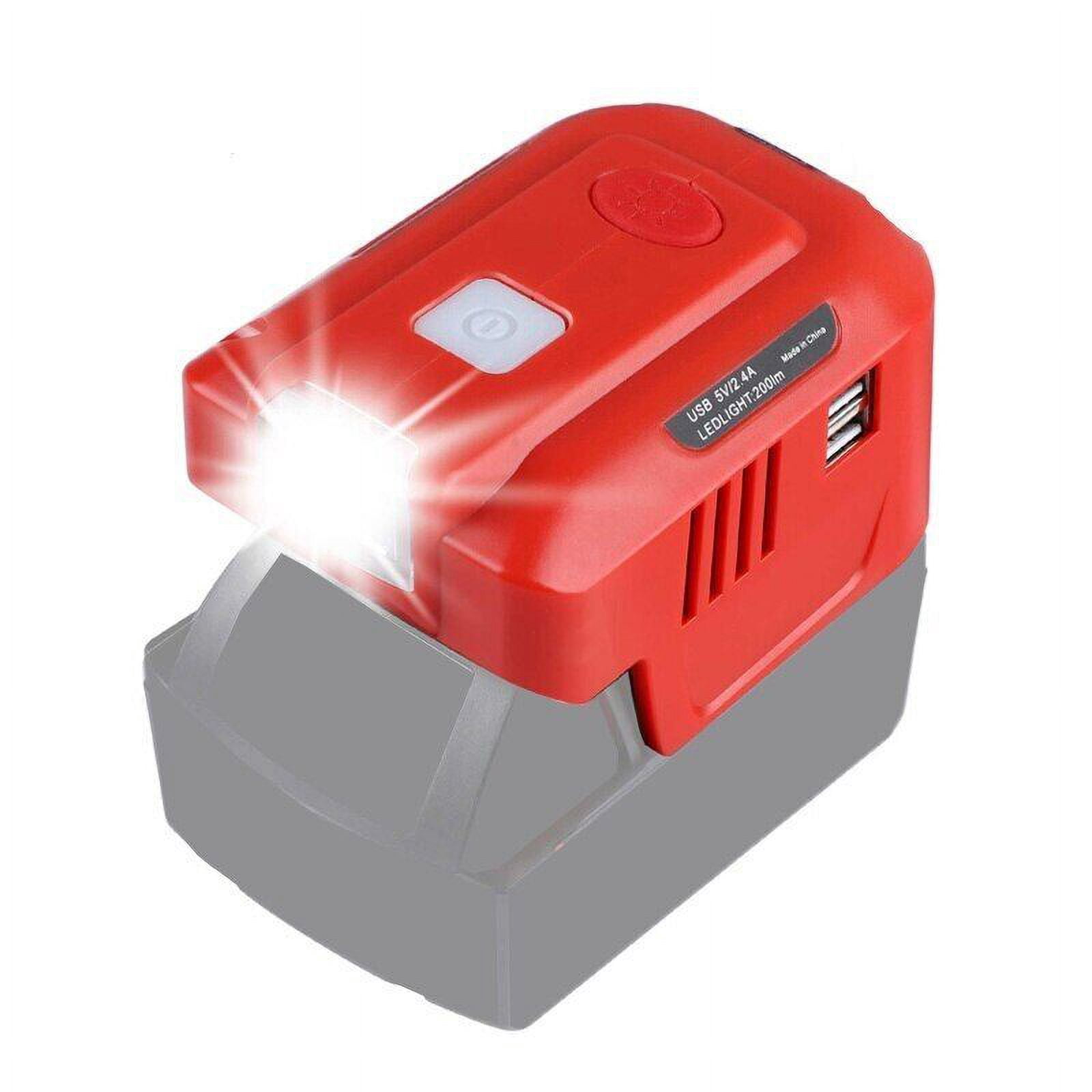 150W Phone Charger Adapter for Milwaukee M18 18V, URUN DC 18V to AC 120V Power Inverter Generator, Top Off Inverter Power Supply for Milwaukee with USB Port & LED Light & AC Outlet(No Battery)