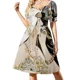 thumbnail image 1 of Vestido de verano de manga corta para mujer, estilo Art Nouveau, con joyas, para fumar, vestido largo., 1 of 7