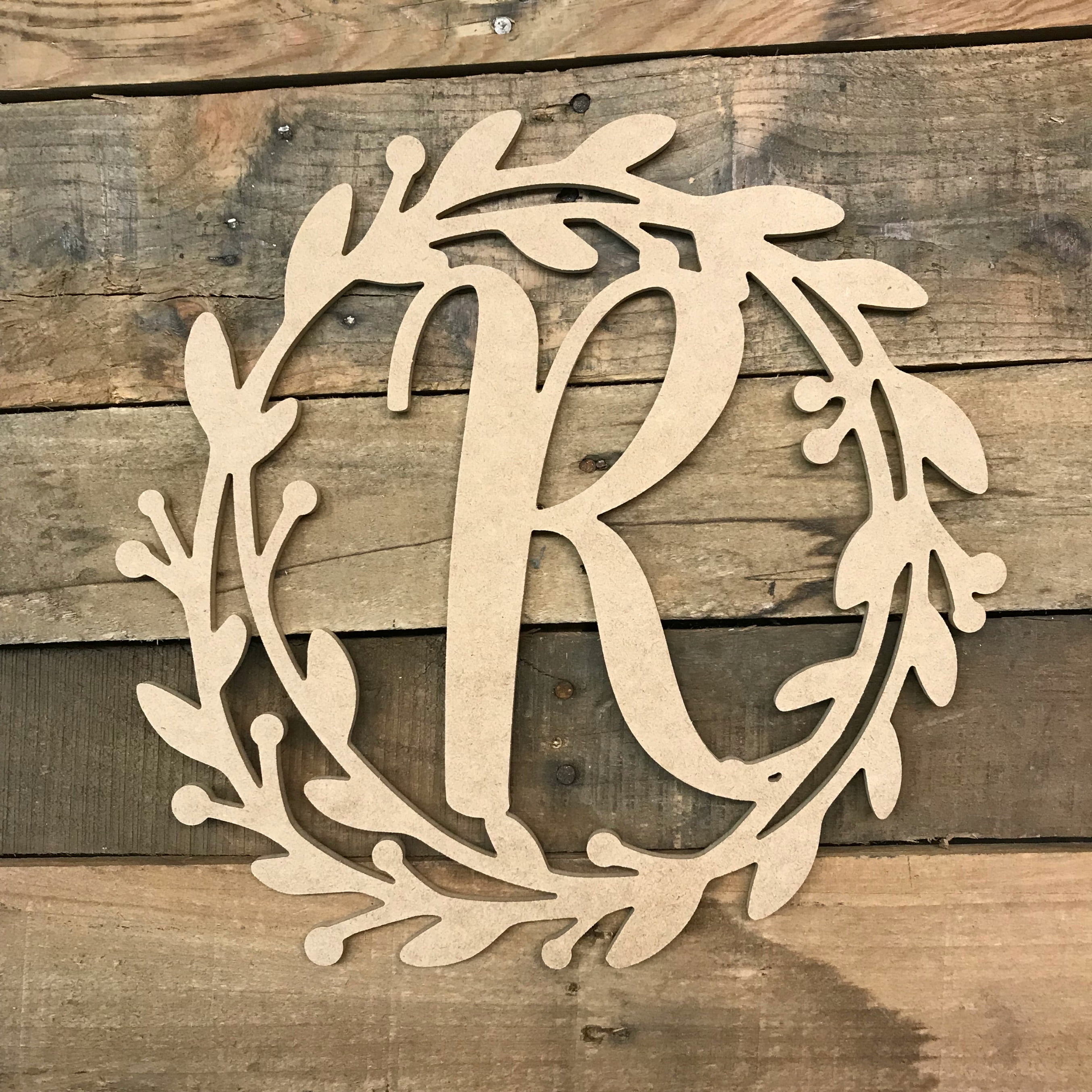 Download Unfinished Wooden Monogram Cursive Wreath 18 R Paintable Craft Build A Cross Walmart Com Walmart Com