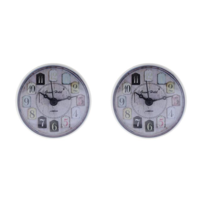 maskred Compact Wall Clock with Powerful Suction Cup Water Resistant for Bathroom Kitchen White 75 x 35mm 2Set