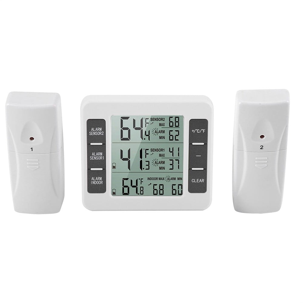 Reliable Wireless Thermometer with Freezer Alarm for Fridge, Indoor and Outdoor