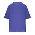 thumbnail image 4 of Camiseta con Botón Mujeres, Sudadera Casual Color Sólido Camiseta de Cuello en V de Manga Corta para Diario, Compras Y Salida, 4 of 7