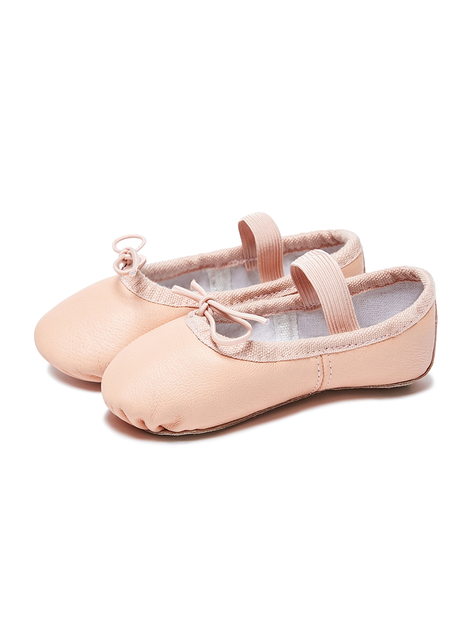 Toddler Premium Leather Ballet Shoes Full Sole Dance Slippers for Kids Little Girls 3-12T