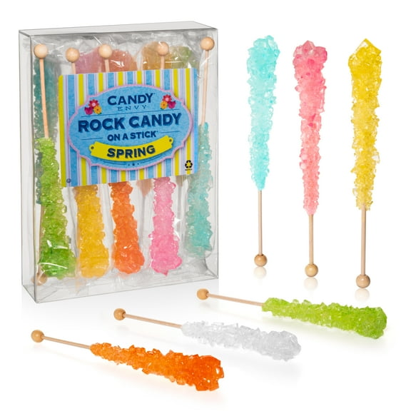 Candy Envy Spring Rock Candy, Assorted Colors and Flavors, 10 Count
