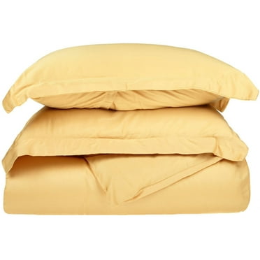 300-Thread Count 100% Egyptian Cotton Lightweight Solid Duvet Cover Set Gold / Full/Queen