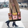 thumbnail image 4 of FORMRS Canvas Laptop Tote Bag for Women with 15.6" Computer Compartments Shoulder Handbag, Cute Doughnuts Pattern, 4 of 7