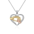 thumbnail image 2 of Collar para madre e hija, collares con colgante de plata de ley 925 para mamá, te mantiene en mi corazón, joyería de oro rosa para mujer, regalo del día de la madre, 2 of 4