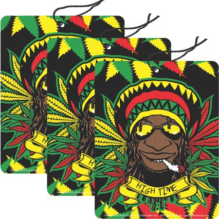 Road Rage Air Freshener - Vanilla Scent - Rasta Man High Time - 3 Pack