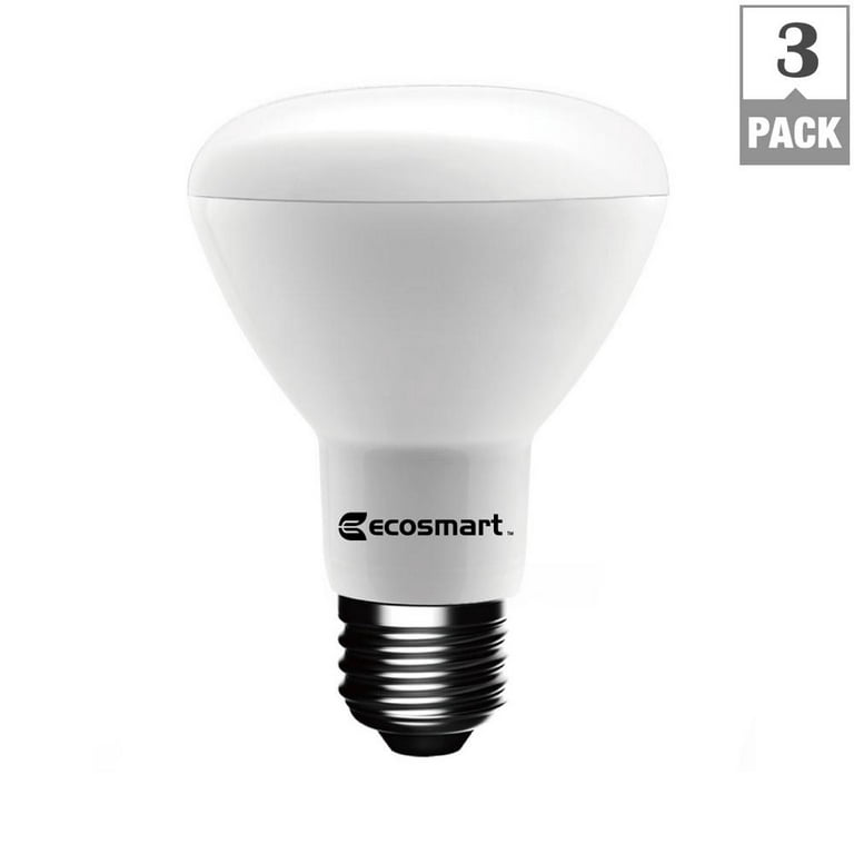 EcoSmart 75-Watt Equivalent BR20 Dimmable Energy Star LED Light Bulb Bright  White (3-Pack) 