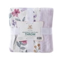 thumbnail image 4 of Bloom & Bunny Easter Printed Lush Plush Throw, Vida Floral Dragonfly Lilac, 50" x 60", 4 of 10