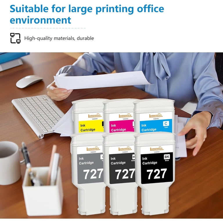 DesignJet Plotter Ink LCL 727 XL Ink Cartridges 6-Pack - 300ml ...