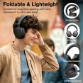 thumbnail image 4 of Active Noise Cancelling Headphones -45dB, Bluetooth Headphones 5.4, 60H Playtime Wireless Earbuds, Bass Boosted by 90%, ENC Clear Call, Over Ear Headphone for Travel Home Office PC Soot Black, 4 of 12
