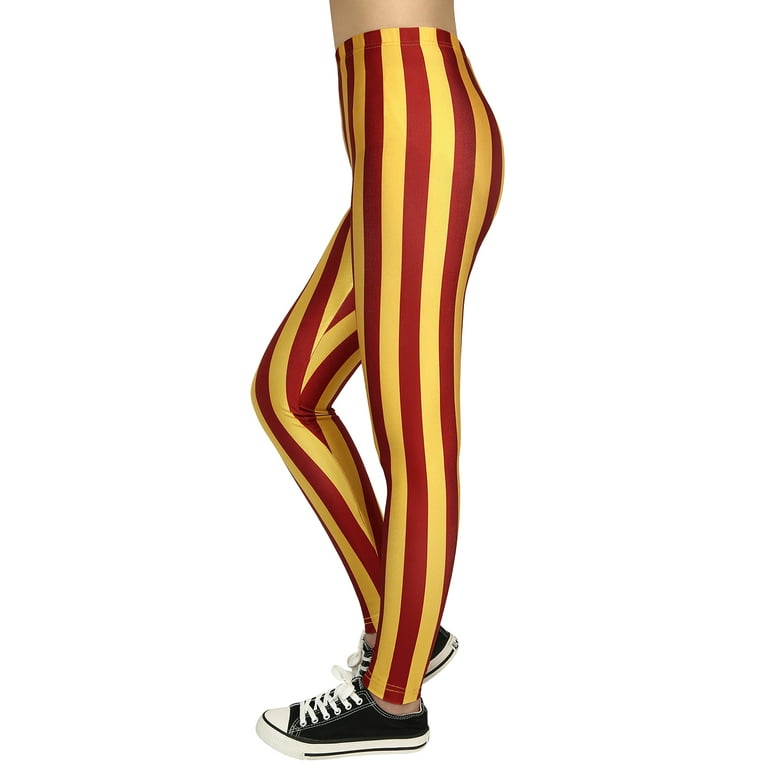 HDE Women s Maroon and Gold Stripe Halloween Harry Theme Pants Tights X Large Walmart