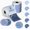 Multicolor Blue, variant on 300PCS 2 Inch Circle Thermal Label Stickers for Thermal Printer, Blue Series Custom Sticker for Office Supplies, Seafood, 2x150PCS/ Roll Multicolor Stickers with PL70E/ PL80E/ Y812/ X1038 Label Maker