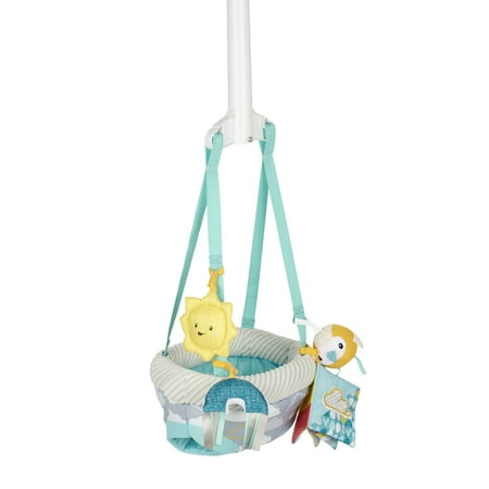 ExerSaucer Door Jumper with 4 Removable Toys (Sweet Skies), Infant, Unisex, Blue
