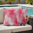 thumbnail image 2 of Outdoor Pillow Cover Pink Marble Set of 2 Waterproof Throw Pillowcases Abstract Geometric Modern Ombre Decorative Patio Furniture Pillows for Couch Garden Indoor & Outdoor Use, 2 of 9