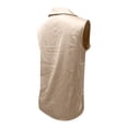 thumbnail image 4 of VJGBEGW Women Sleeveless Collared Satin Blouse Draped Cowl V Neck Silky Glossy Tank Tops Elegant Satin Vest Shirt For Summer Gold L, 4 of 5