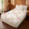 thumbnail image 2 of meiyoeat Colorful Cute Floral Zipper Twin Comforter Sets with Fitted Sheet and 2 Pillowcases For Girls,Pink Ribbon Bow Zipper Bedding Set For Kids,Polkadot Reversible,4-Piece, 2 of 7