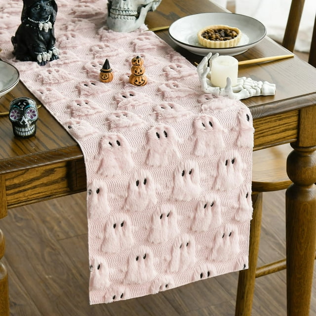Camino de mesa Artoid Mode Pink Ghost Halloween 33 x 183 cm