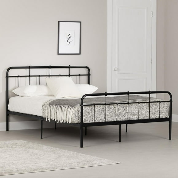 South Shore Tassio Metal Complete Platform Bed Black