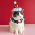 thumbnail image 3 of Festive Pet Apparel Christmas Hat Scarf Combo for Small Medium Dogs Cats Holiday Costume, 3 of 8