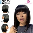 thumbnail image 3 of SUCS Women Short Straight Black Wig with Bangs, 12 Inches, 3 of 5
