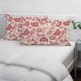 thumbnail image 4 of Red Spring Floral Pillow Protectors with Zipper Standard Size, Summer Botanical Farmhouse Soft Brushed Microfiber Breathable Throw Pillow Covers, Pillowcase for Couch Sofa Bedroom Living Room 20"x26", 4 of 9