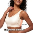 thumbnail image 3 of Deyllo Women's Full Cup Wireless Plus Bras Size Large Busts Minimizer Non-Padding Support, Nude 36C, 3 of 8