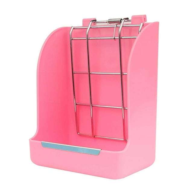 Maoww Small Animal Hanging Hay Rack Rabbit Feeder Stand for Herbivore Pink