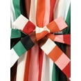 thumbnail image 5 of Gureui Sister Matching Sling Dress/Jumpsuit, Sleeveless Colorful Stripe Pattern Slim Waist One-Piece Clothes with Belt, 5 of 9