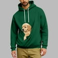 thumbnail image 2 of Oksale Men's Cat Dog Pouch Fleece Sweatshirts with Hood Pet Carrier Kangaroo Pouch Hoodies Loose Long Sleeve Winter Shirts Soft Warm Tops Green 4XL, 2 of 6