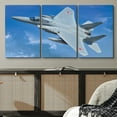 thumbnail image 2 of PixonSign Canvas Print Wall Art Set Blue Fighter Jet Soars in Sky Airplanes Sky Photography Realism Industrial Scenic Dramatic Multicolor Ultra for Living Room, Bedroom, Office - 24"x36"x3, 2 of 5