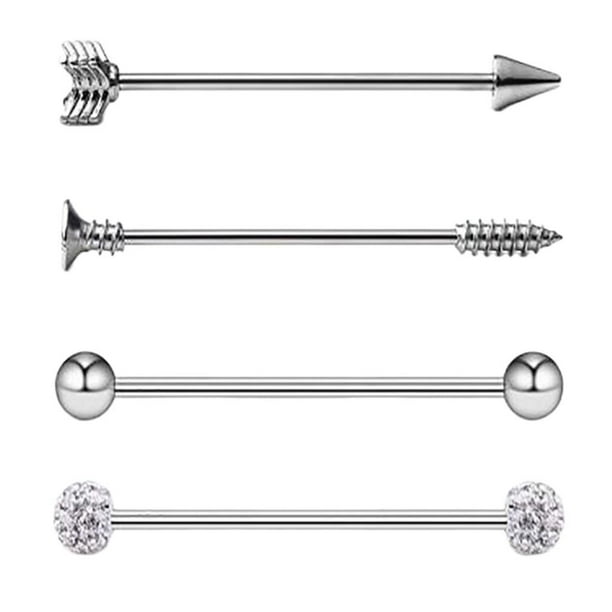 Aretes de acero inoxidable Fernando 4x Joyería Quirúrgica de Cuerpo Plata