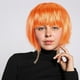 thumbnail image 5 of Pelucas de cosplay cortas y rectas con flequillo para fiestas de disfraces (naranja), 5 of 5