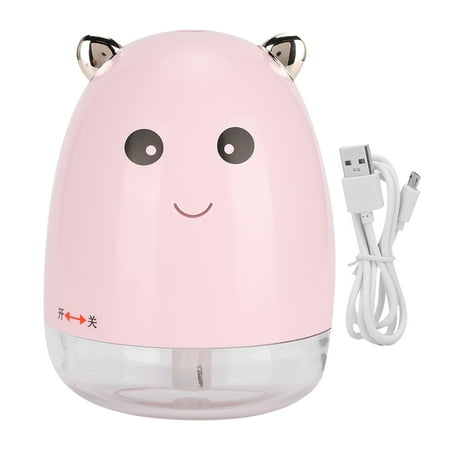 

220ml Cute USB Air Humidifer Moisturizing Pink Mini Mist Maker with Colorful Light for Home Pet Office Car