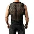 thumbnail image 6 of Sakmal Black Tank Tops for Men Crew Neck Black Cutout Camisole Solid Sexy Fishnet Sleeveless Shirts for Men, 6 of 6