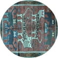 thumbnail image 1 of Ahgly Company Indoor Round Animal Light Blue Traditional Area Rugs, 3' Round, 1 of 4