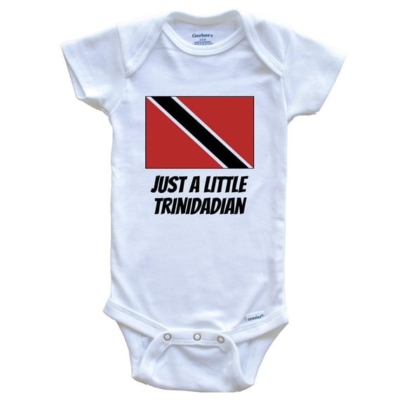 Just A Little Trinidadian Cute Trinidad and Tobago Flag Baby Bodysuit, 0-3 Months White
