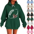 thumbnail image 5 of Trendy Hoodies for Womens Long Sleeve Drawstring Hooded Sweatshirts Cute Heart Football Hoodie Fleece Pullover Sweatshirt Juniors Girls Fashion Game Day Hoody Shirts Outfits with Pocket Plus Size, 5 of 5